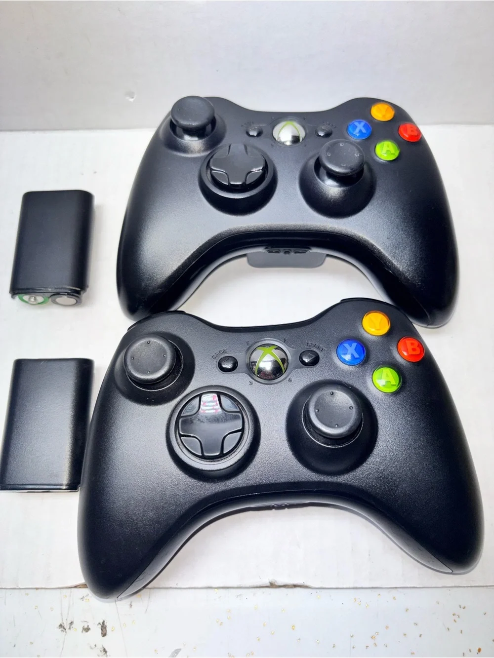 2 Black Xbox 360 Wireless Controller